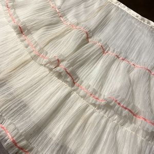 BEBE Flirty White and Pink Mini Skirt